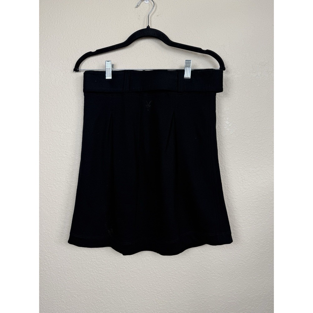 Ibex Womens Merino Wool Cinch Belted Black Skirt Pull On Made in USA Pleated S - Picture 3 of 7